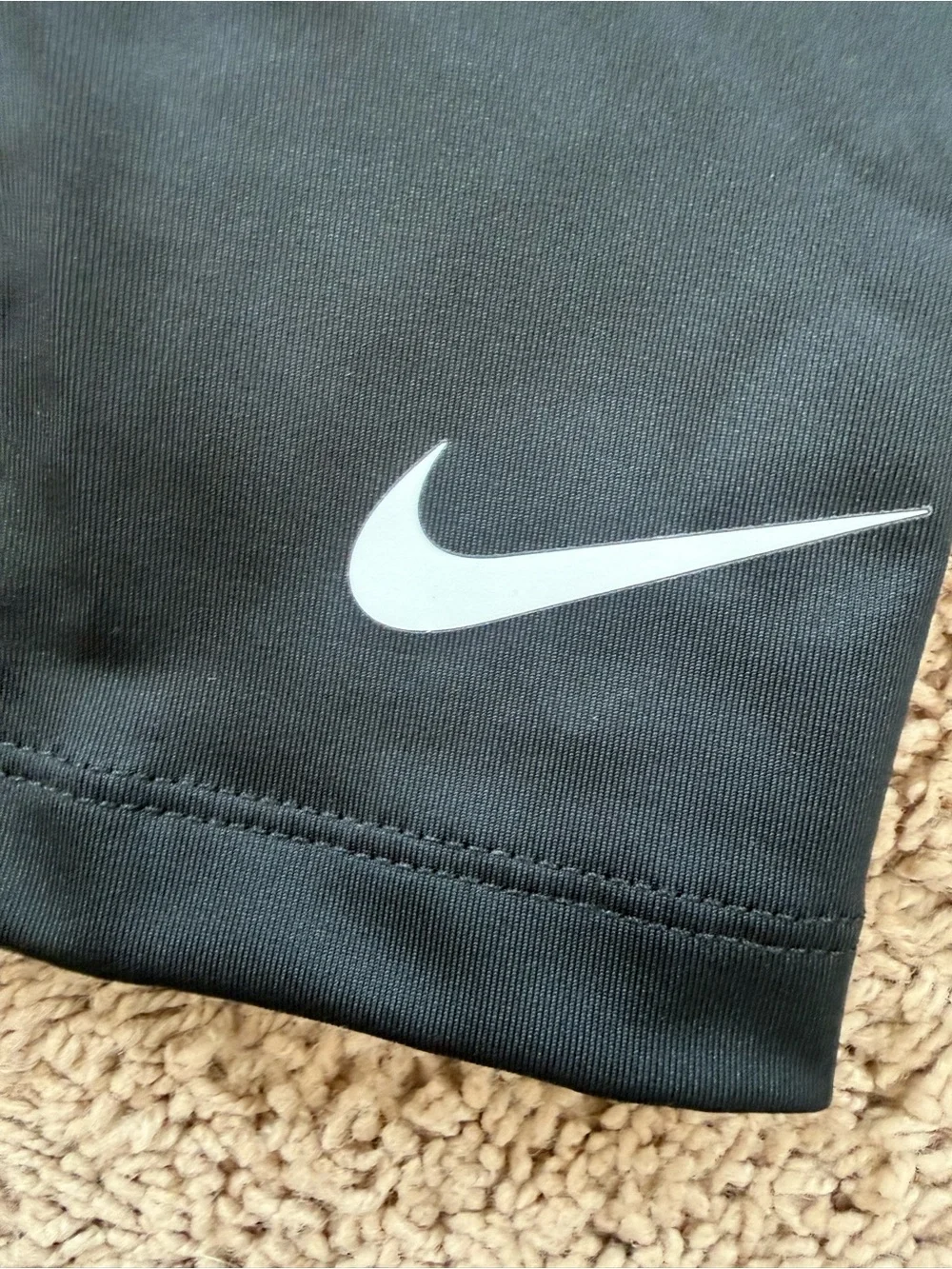 Nike Men’s Black Athletic Compression Shorts with White Swoosh